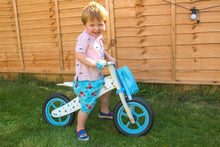 Load image into Gallery viewer, Beehive Traditional Wooden Blue Balance Bike
