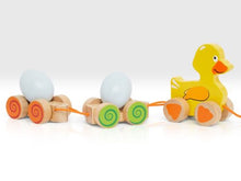 Load image into Gallery viewer, Beehive Wooden Duck Pull Along Toy
