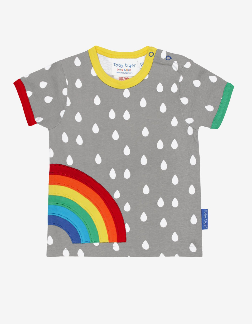 Toby Tiger Organic Raindrop Rainbow T-Shirt
