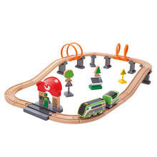 Load image into Gallery viewer, Hape Wooden Solar Power Train Circuit

