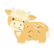 Load image into Gallery viewer, Orange Tree - Highland Cow Wooden Puzzle
