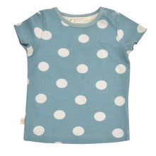 Load image into Gallery viewer, Pigeon Organic Blue Polka Dot T-Shirt

