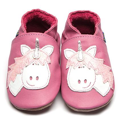 Inch Blue - Soft Leather Unicorn Baby Shoes