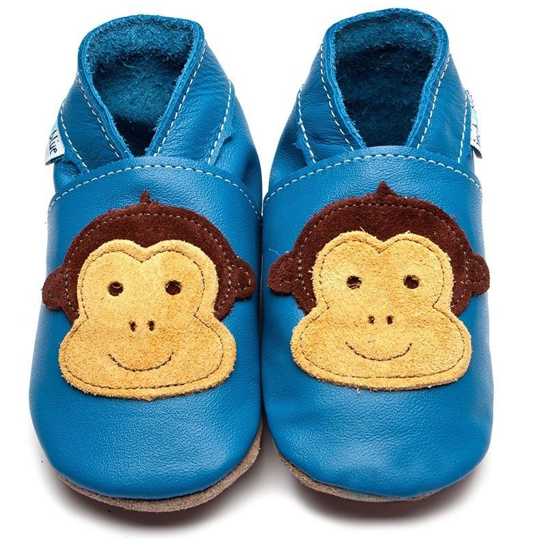 Inch Blue - Soft Leather Monkey Baby Shoes