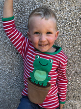 Load image into Gallery viewer, Toby Tiger Frog Appliqué lift the flap t-shirt
