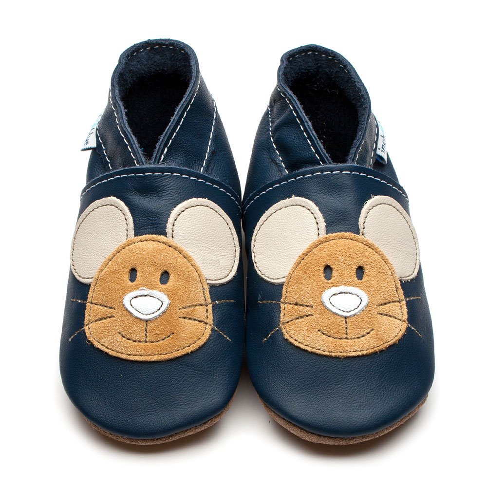 Inch Blue - Soft Leather Mouse Baby Shoes